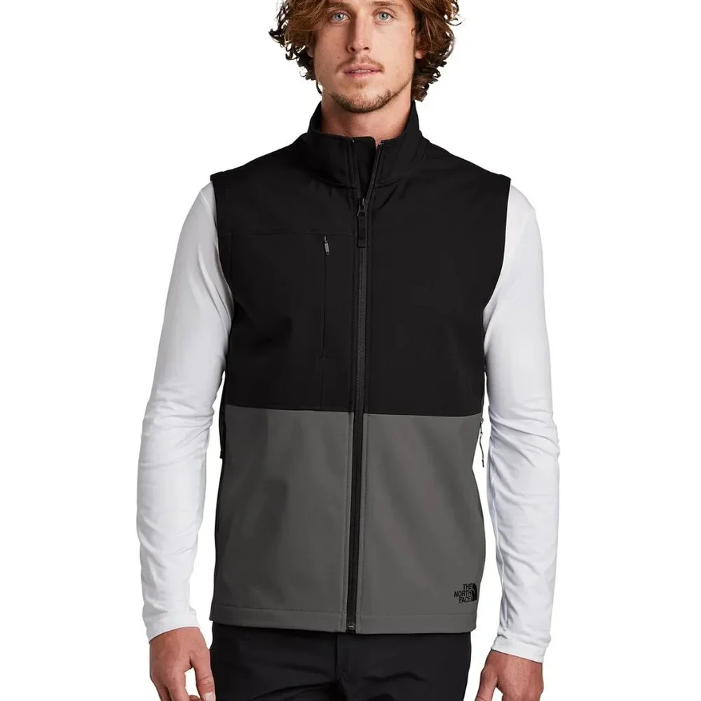 The North Face Men's Black Gray Castle‎ Rock Soft Shell Basic Vest Size L